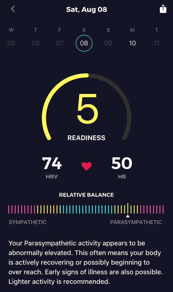 Elite HRV is quite a decent app to track your HRV variation from day to day.